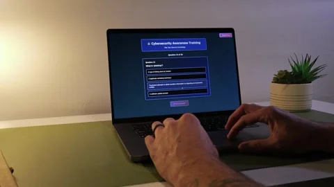 Employee Taking Cyber Security Awareness Training Stock Footage 321380431