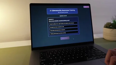 Employee Taking Cyber Security Awareness Training Stock Footage 321380449