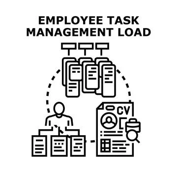 Employee task management load concept distributing tasks Stock Illustration