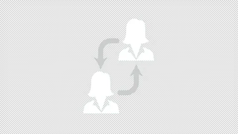 Employee Teamwork and Exchange Icon Animation Transparent Background Stock Footage 335274838