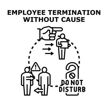Employee termination without cause concept illustration Illustrazione stock