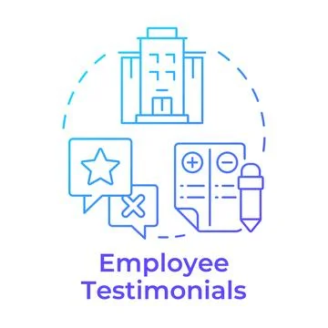 Employee testimonials blue gradient concept icon Stock Illustration