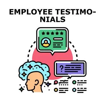Employee testimonials concept, feedback, and review process Stock Illustration