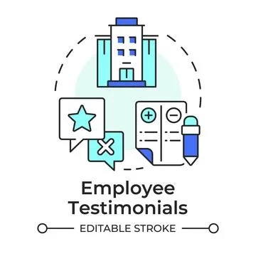 Employee testimonials multi color concept icon Stock Illustration