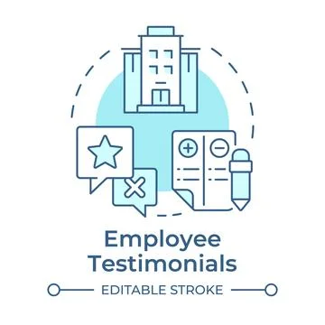 Employee testimonials soft blue concept icon Stock Illustration