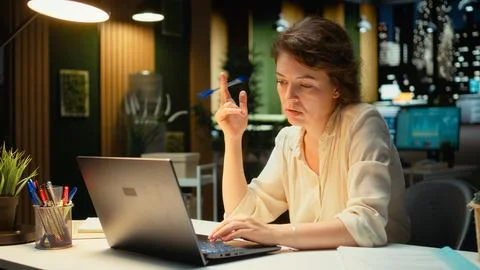 Employee thinking about tactical solution to increase business activity 스톡 사진
