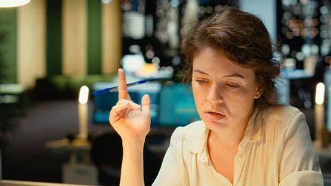 Employee thinking about tactical solution to increase business activity 스톡 사진