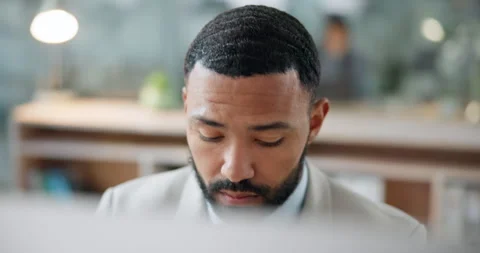 Employee, thinking and man with solution, planning and problem solving with a Stock Footage 250271060