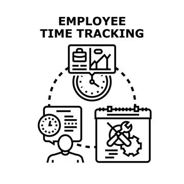 Employee time tracking and workload planning system Stock Illustration