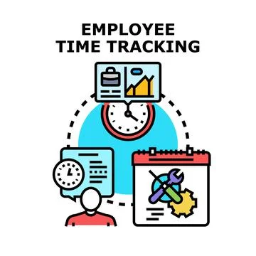 Employee time tracking and workload planning system Stock Illustration