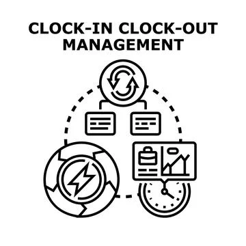 Employee time tracking attendance system management vector Stock Illustration