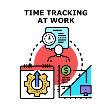 Employee time tracking enhancing work productivity and financial management Stock Illustration