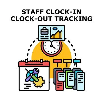 Employee time tracking management and monitoring activity 스톡 일러스트