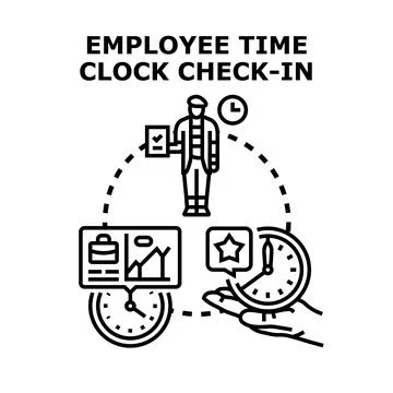Employee time tracking managing work productivity concept Stock Illustration