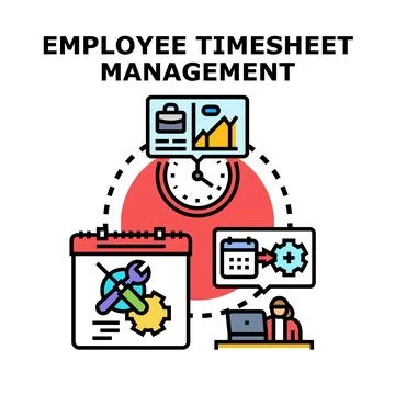 Employee timesheet management system vector illustration Stock Illustration