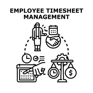 Employee timesheet management system vector concept Stock Illustration