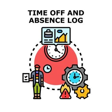 Employee tracking time off and absence log Stock Illustration