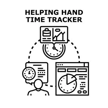 Employee tracking time management optimizing work productivity Stock Illustration