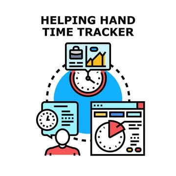 Employee tracking time management optimizing work productivity Stock Illustration