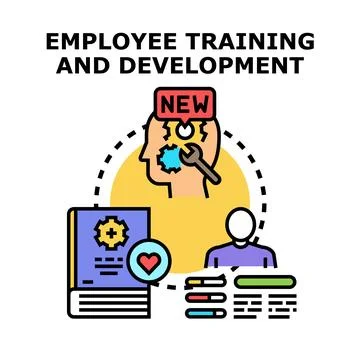 Employee training and development concept improving business skills Stock Illustration