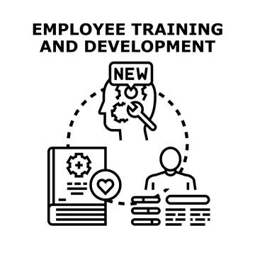 Employee training and development concept improving business skills Stock Illustration