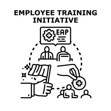 Employee training assistance program initiative concept Illustrazione stock