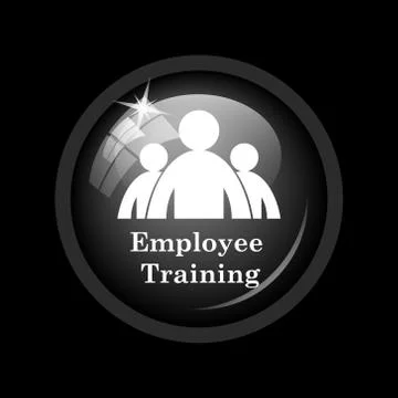 Employee training icon. Internet button on black background. . 스톡 일러스트