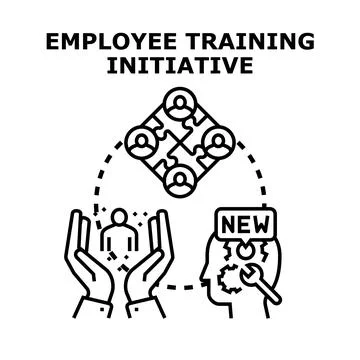 Employee training initiative developing new skills and team collaboration Stock-Illustration