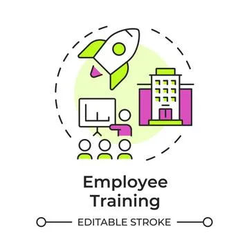 Employee training multi color concept icon Ilustración de archivo
