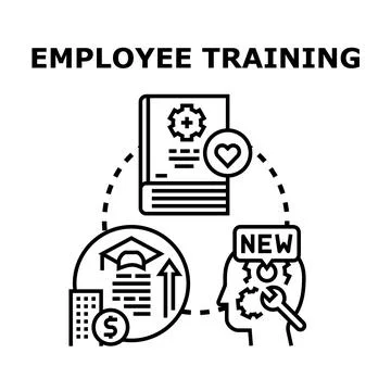 Employee training process and corporate development concept Stock Illustration