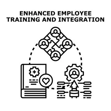 Employee training program enhancing skills and team integration Stock Illustration