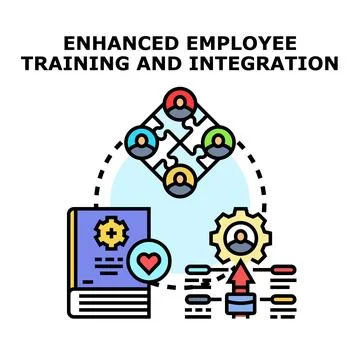 Employee training program enhancing skills and team integration Illustration