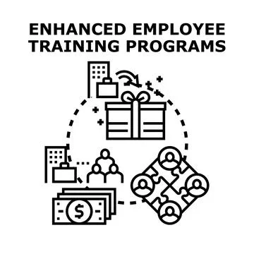 Employee training programs developing career growth and business success Stock Illustration