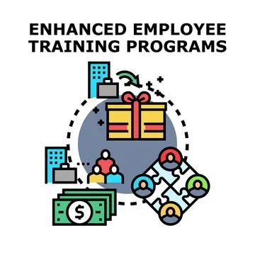 Employee training programs developing career growth and business success Stock Illustration