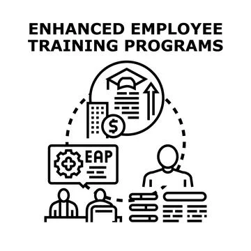 Employee training programs increasing professional development and skills イラスト素材