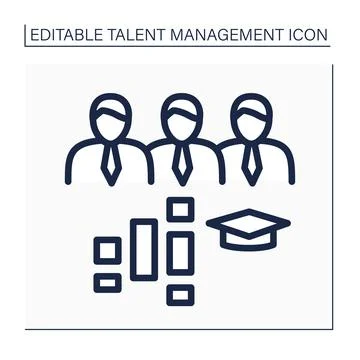 Employee training programs line icon Stock Illustration