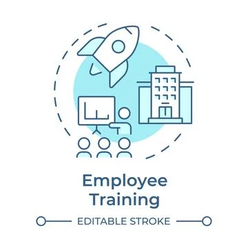 Employee training soft blue concept icon Stock Illustration