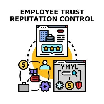 Employee trust reputation control concept icon vector Stock Illustration