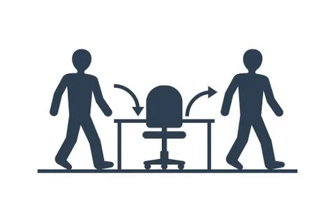 Employee turnover in HR - replacing a workers Stock Illustration