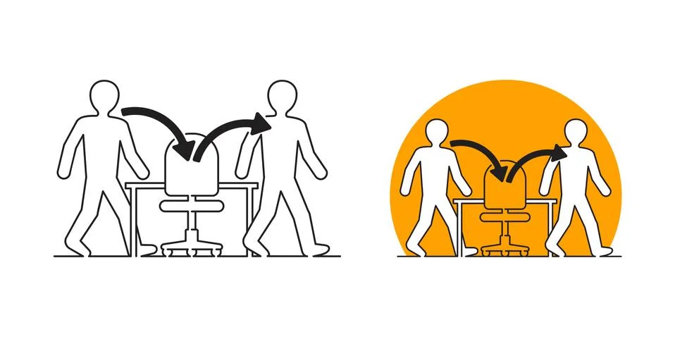 Employee turnover - replacing a worker Stock Illustration