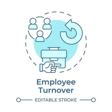 Employee turnover soft blue concept icon Stock Illustration