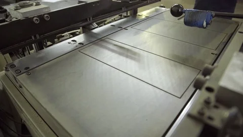 Employee of typography trims sample for press Stock Footage 71312182