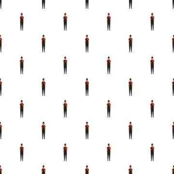 Employee in uniform with nametag seamless pattern Stock Illustration