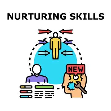 Employee upgrading expertise and developing professional skills Stock Illustration