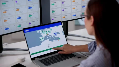 Employee Using VPN And Connecting Stock Footage 332908834