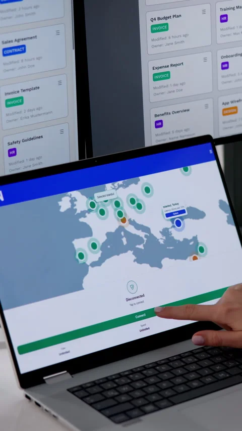 Employee Using VPN And Connecting Stock Footage 333844081