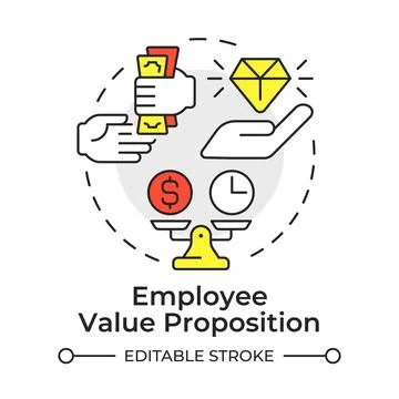 Employee value proposition multi color concept icon 스톡 일러스트