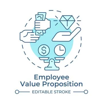 Employee value proposition soft blue concept icon Illustrazione stock