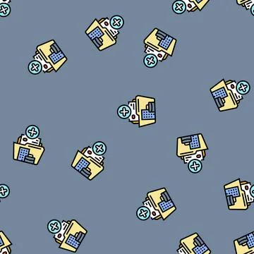 Employee value proposition strategy head hunting vector seamless pattern Stock Illustration