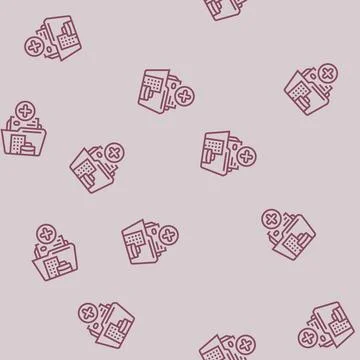 Employee value proposition strategy head hunting line seamless pattern Stock Illustration
